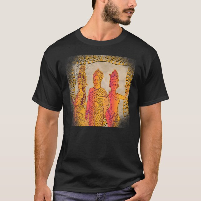 Camiseta Camboya: Jemeres camboyanos bailan tradicional Aps (Anverso)