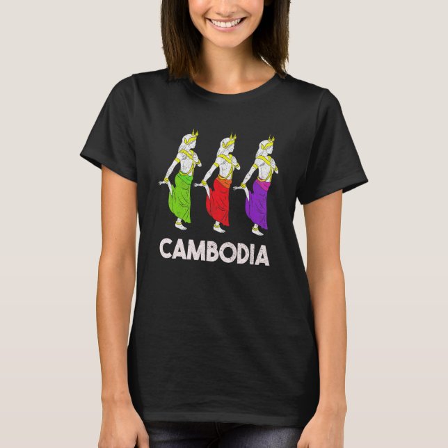 Camiseta Camboya: Jemeres camboyanos bailan tradicional Aps (Anverso)