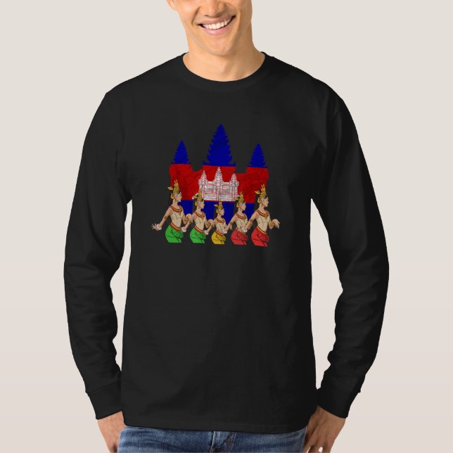 Camiseta Camboya: Jemeres camboyanos bailan tradicional Aps (Anverso)