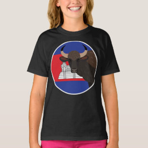Camiseta Camboya Kouprey Bandera nacional animal camboyana
