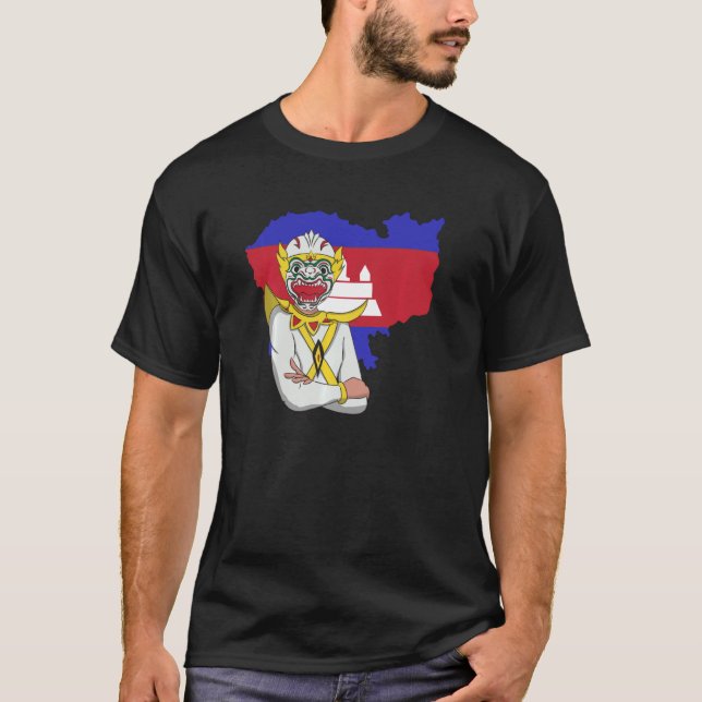 Camiseta Camboya: Lector camboyano de danza tradicional (Anverso)