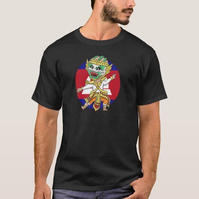 Camiseta Camboya: Lector camboyano de danza tradicional (Anverso)