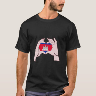 Camiseta Camboya Mano Corazón Ama Orgullo Camboyano Camboya