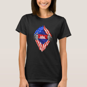 Camiseta Camboya Roots Usa bandera Patriótica Camboyana Her