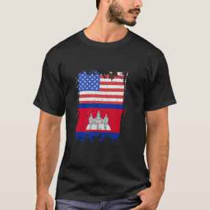 Camiseta Camboya Vintage Bandera Camboyana América Estados