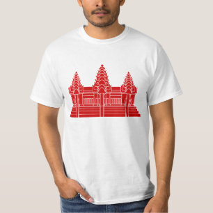 Camiseta Camboyano de Angkor Wat/bandera del Khmer