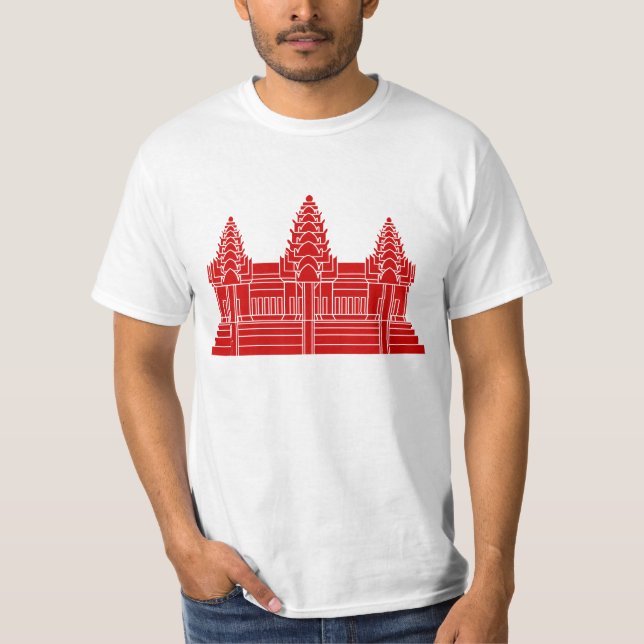 Camiseta Camboyano de Angkor Wat/bandera del Khmer (Anverso)