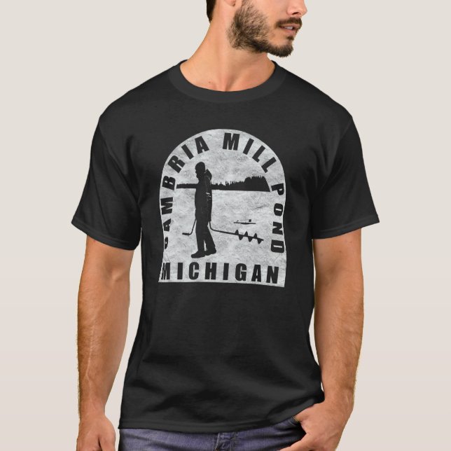 Camiseta Cambria Mill Pond Ice Fishing Michigan (Anverso)