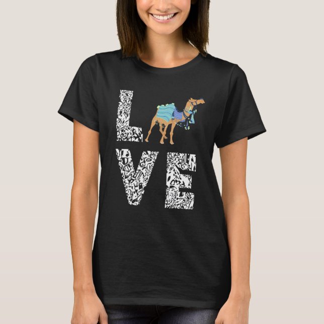 Camiseta Camel Love Leopard Camel Blue Dress Camel árabe (Anverso)