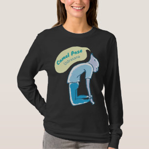 Camiseta Camel Pose Yoga Mouse Aqua Y Blue