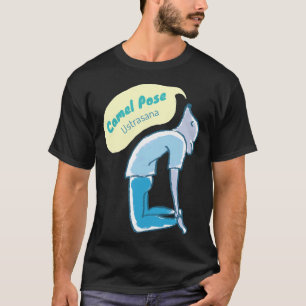 Camiseta Camel Pose Yoga Mouse Aqua Y Blue