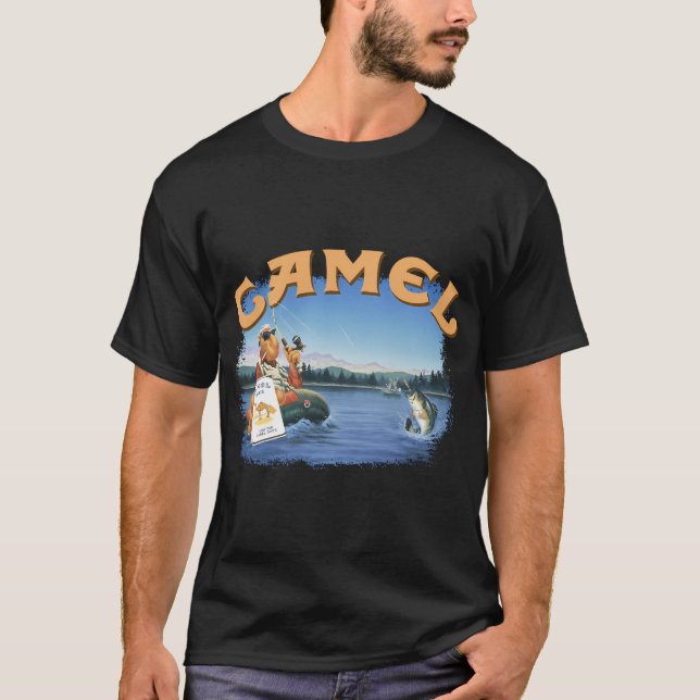 Camiseta Camel Smoking Joe pesca con mosca (Anverso)