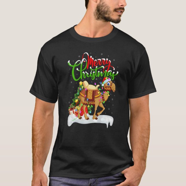 Camiseta Camel  Xmas Decorations Santa Camel Christmas (Anverso)