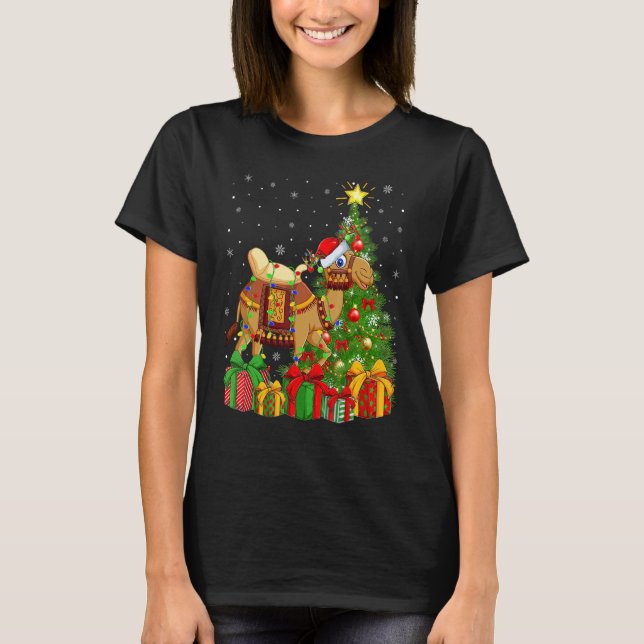 Camiseta Camel   Xmas Holiday Santa Camel Christmas Tree (Anverso)