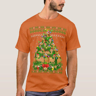 Camiseta Camel Xmas Iluminando el árbol Santa camel Fea Nav