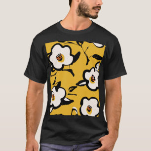 Camiseta Camellia amarilla, cosmética floral de cosmética.
