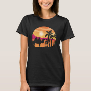 Camiseta Camello Arabian Camel Animal Sunset Palm Tree Came