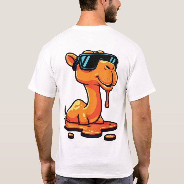 Camiseta Camello Cool Drip con Gafas de Sol | Divertido Der (Reverso)