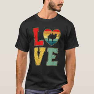 Camiseta Camello de amor vintage retro de los 70 80s corazó