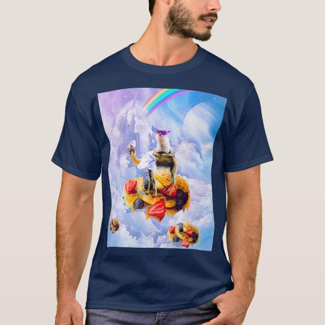 Camiseta Camello De Hamster Sobre Nubes Y Waffles (Anverso)