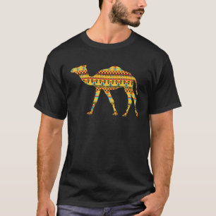 Camiseta Camello de patrón de alfombras de Oriente Medio pa