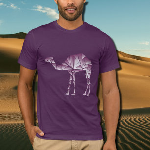 Camiseta camellos geométricos púrpura de noche