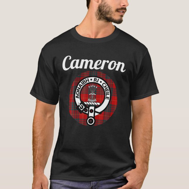 Camiseta Cameron Clan Escocia Nombre Escudo De Armas Tartán (Anverso)