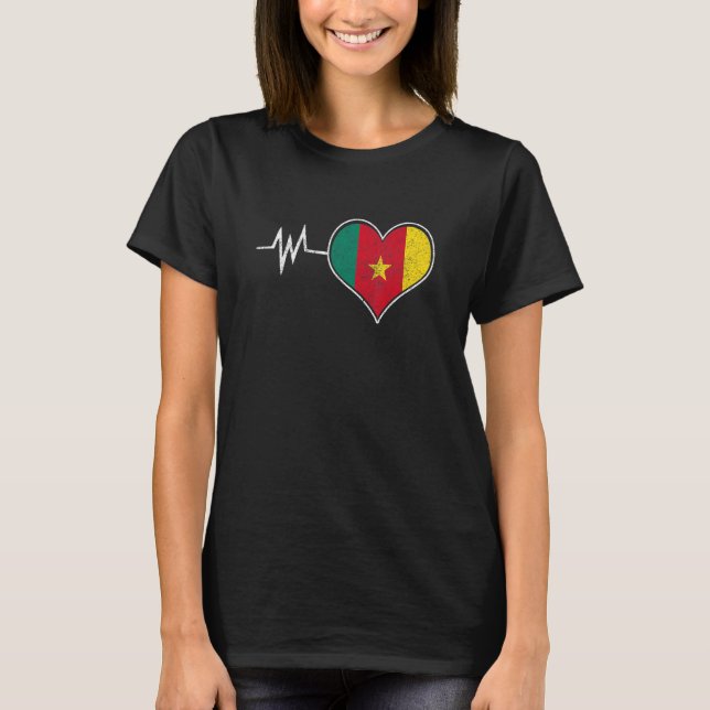 Camiseta Cameroon Cameroonian Flag Proud Heart Love Flag Me (Anverso)