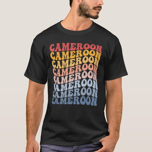 Camiseta Cameroon Groovy Retro Cameroonian (Anverso)