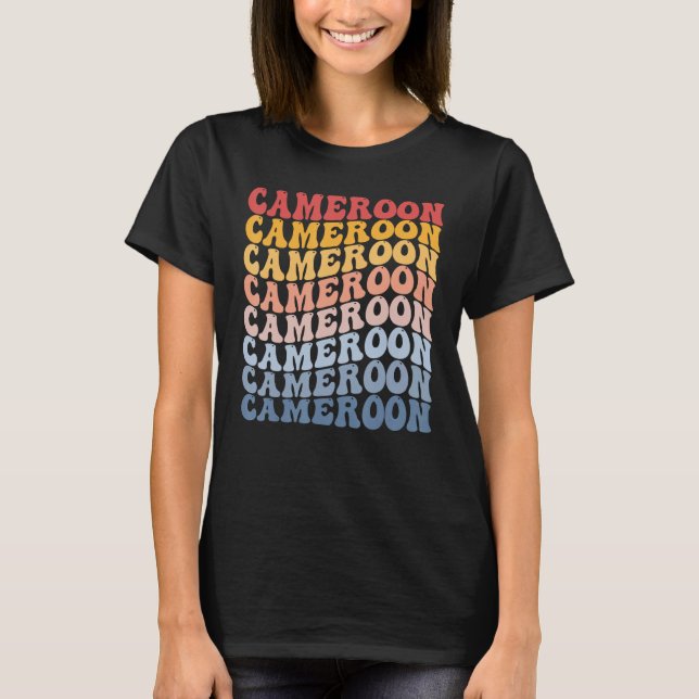 Camiseta Cameroon Groovy Retro Cameroonian (Anverso)