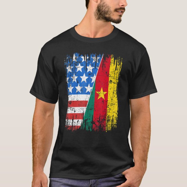 Camiseta Cameroonian American Flag Cameroon Usa (Anverso)