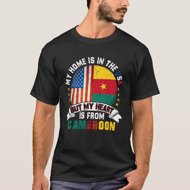 Camiseta Cameroonian American Patriot Heart is from Cameroo (Anverso)