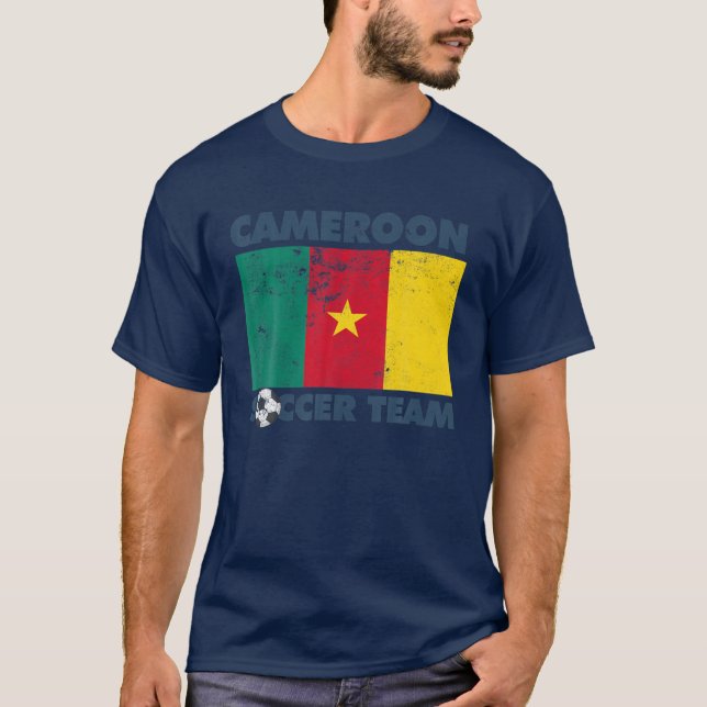 Camiseta Camerún: Bandera del equipo de fútbol de Camerún 2 (Anverso)