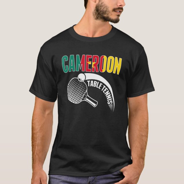 Camiseta Camerún Mesa Tenis Apoyo al Ping P camerunés (Anverso)