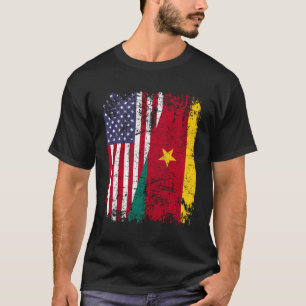 Camiseta Camerún: Rota la bandera de medio estadounidense d
