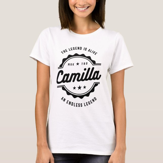 Camiseta Camila Nombre Personalizado Regalo de cumpleaños (Anverso)