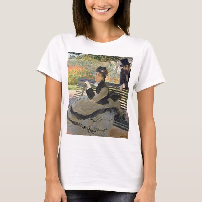 Camiseta Camille Monet en un banco Claude Monet (Anverso)