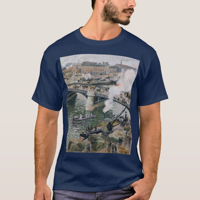 Camiseta Camille Pissarro Pont Boieldieu en la pintura de R (Anverso)