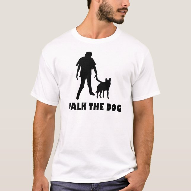 Camiseta camina el zombi del perro (Anverso)