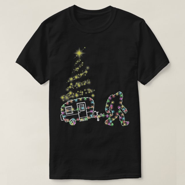 Camiseta Caminador de Camping de pie en bicicleta Navidades (Diseño del anverso)