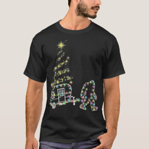 Camiseta Caminador de Camping de pie en bicicleta Navidades
