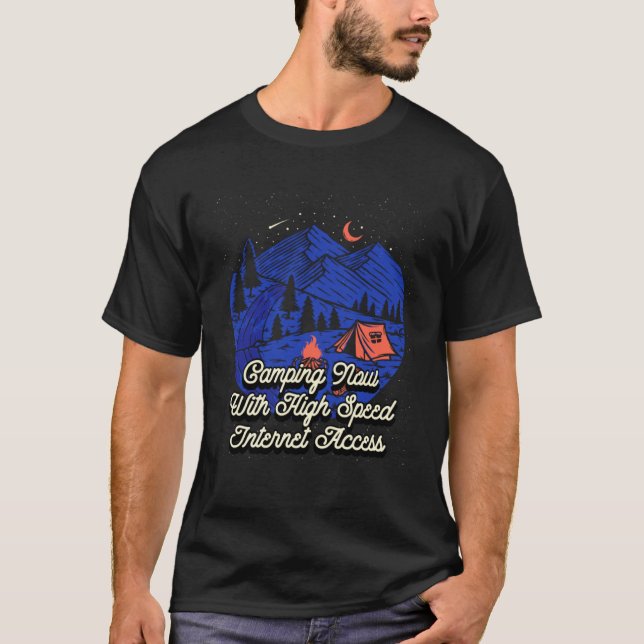 Camiseta Caminando ahora con Internet WFH Camper Work desde (Anverso)