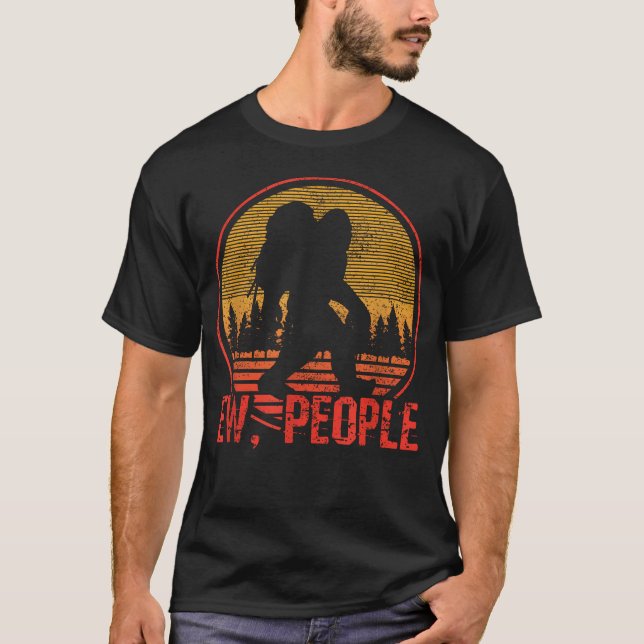 Camiseta Caminando Bigfoot Ew Gente Divertido (Anverso)