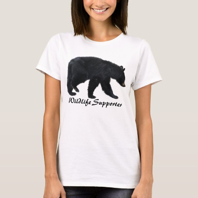 Camiseta Caminando Camisas de los Animales del Oso Negro (Anverso)