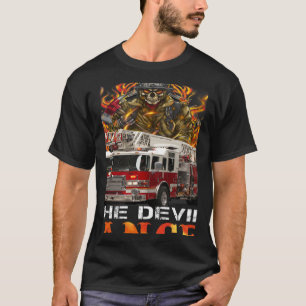 Camiseta Caminando Donde El Diablo Baila Al Bombero