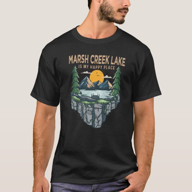 Camiseta Caminando en bote Mi Feliz Lugar Marsh Cree (Anverso)