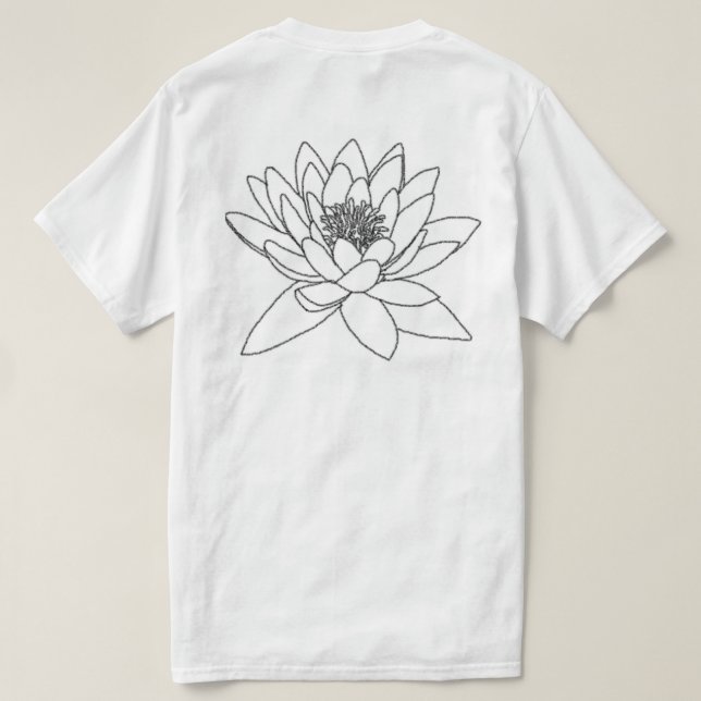 Camiseta Caminando entre sí Ram Dass Water Lily (Reverso del diseño)
