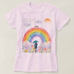 Camiseta Caminando hacia Arcoíris – Ilustración en Acuarela