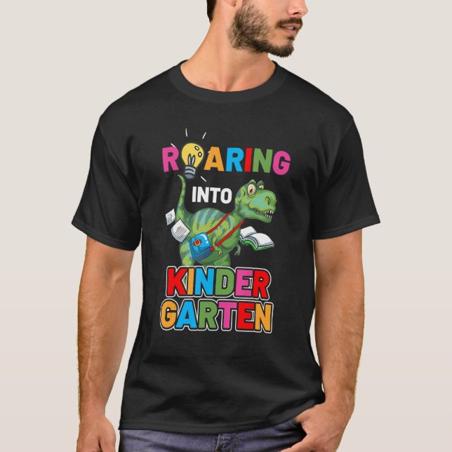 Camiseta Caminando hacia el profesor de dinosaurio infantil (Anverso)