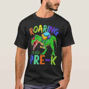 Camiseta Caminando hacia la mochila de dinosaurio pre K de 